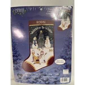 Christmas Counted Cross Stitch Stocking Personalized Name Candamar Designs